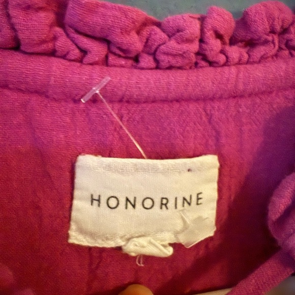 Giselle Tiered Cotton Gauze Mini Dress - Fuchsia | Size Small - Picture 5 of 8